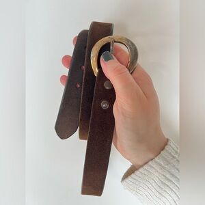 Vintage Chocolate Dark Brown Suede Belt — Genuine Leather 🤎🦬